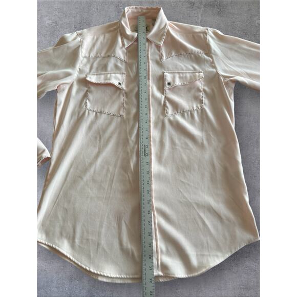 Vtg Roper Western Pearl Snap Shirt Men's Size Medium Pastel Pink Cowboy Wear - Picture 5 of 10